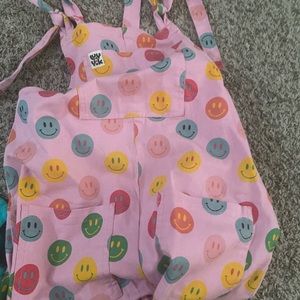 Lucy and yak smiley overalls
